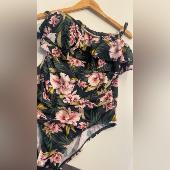 Kona Sol Floral Bathing Suit Swimsuit - Picture 6 of 7